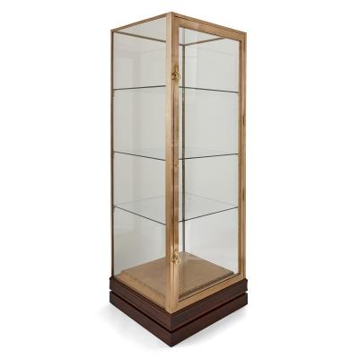 Two French burnished brass Art Deco vitrines