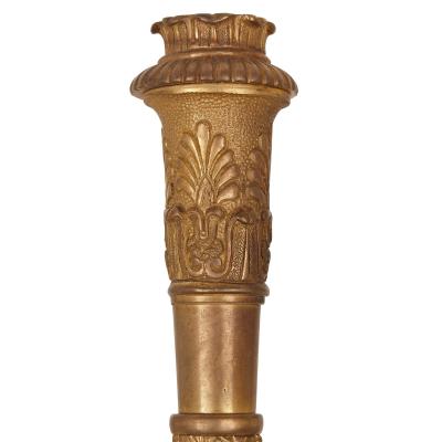 Two French gilt and patinated bronze sconces