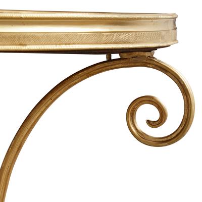 Two French malachite and gilt bronze circular side tables