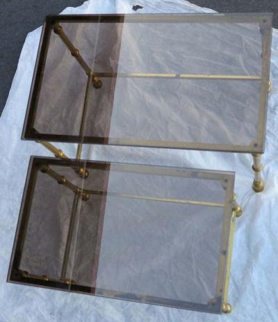 Two Golden Metal Nesting Tables