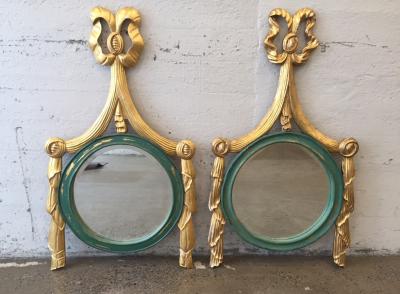 Two Italian Giltwood Ribbon Mirrors