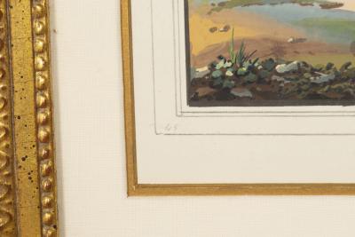 Two Italian Grand Tour Gouaches of Ancient Temples