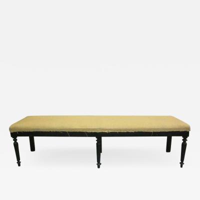 Two Large French Carved Wood Modern Neoclassical Benches