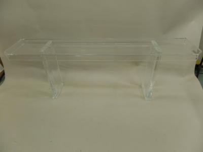 Two Large French Mid Century Modern Lucite Consoles or Sofa Tables