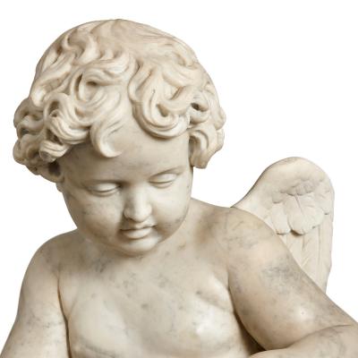 Two Louis XV Period Rococo Style Marble Sculptures of Cherubs