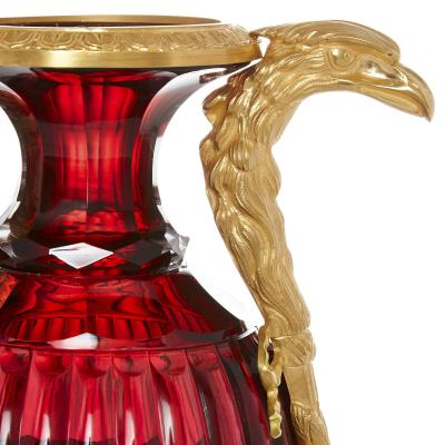 Two Neoclassical Style Russian Cut Glass and Ormolu Vases