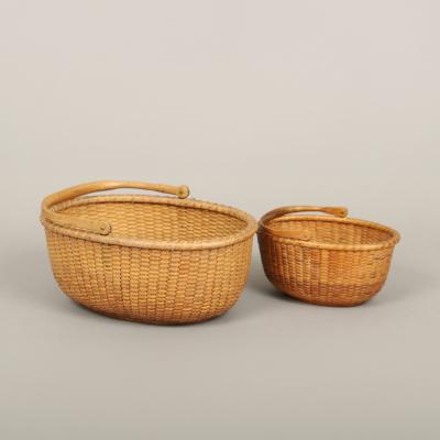 Two Nesting Oval Nantucket Baskets