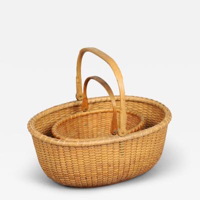 Two Nesting Oval Nantucket Baskets