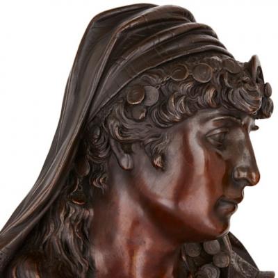Two Orientalist spelter busts of female figures