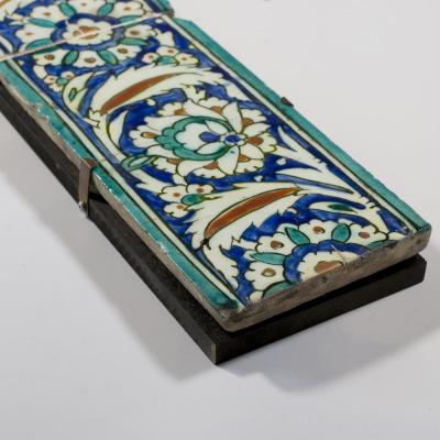 Two Ottoman Iznik border tiles circa 1600