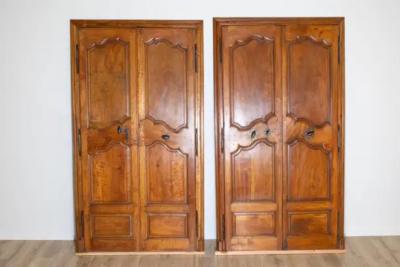 Two Pairs of 18th Century French Alder Communication Doors From Avignon