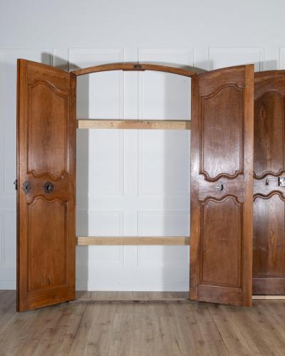 Two Pairs of 18th Century French Walnut Communication Doors