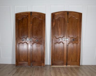 Two Pairs of 18th Century French Walnut Communication Doors