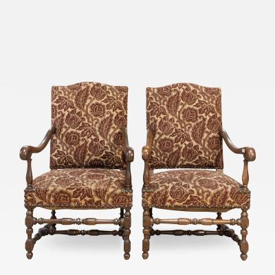 Two Pairs of 20th Century French Arm Chairs