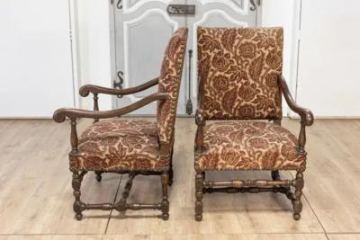 Two Pairs of 20th Century French Arm Chairs