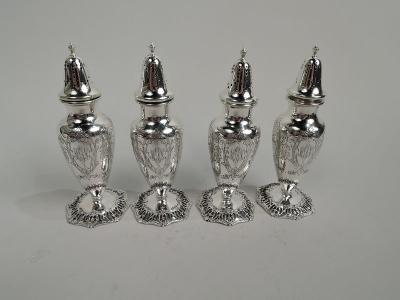 Two Pairs of Antique Edwardian Regency Salt Pepper Shakers