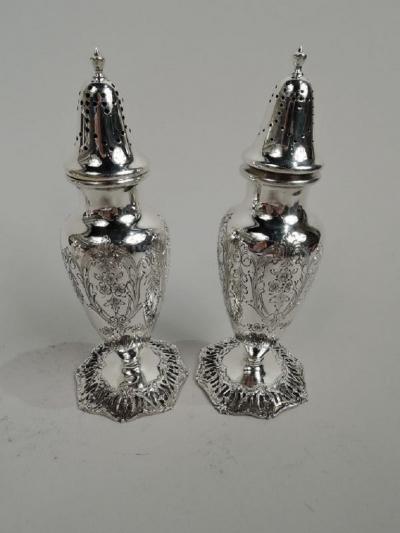 Two Pairs of Antique Edwardian Regency Salt Pepper Shakers