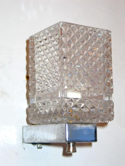 Two Pairs of Italian Cut Glass Sconces