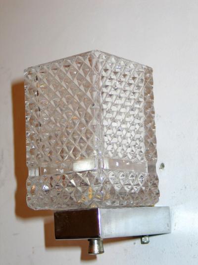 Two Pairs of Italian Cut Glass Sconces