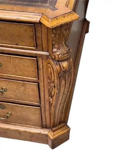 Two Pedestal Leather to Desk English Oak 19th Century