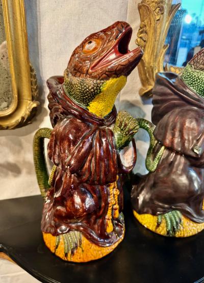 Two Portuguese Caldas da Reina Majolica Jugs