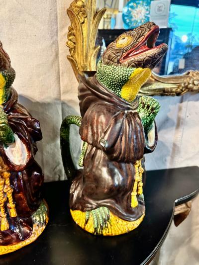 Two Portuguese Caldas da Reina Majolica Jugs