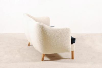 Two Seat Sofa Denmark 1950 New Upholstery