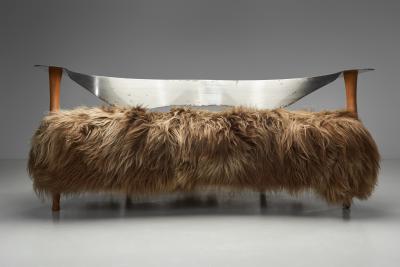 Two Seater Fantasy Sofa in Longhair by Kurt Beier Germany 1980s