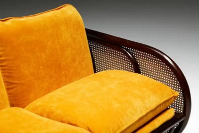 Two Seater Italian Bamboo Bench 1970s