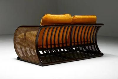 Two Seater Italian Bamboo Bench 1970s