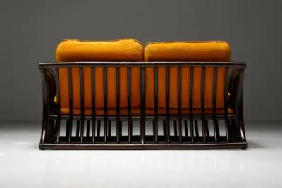 Two Seater Italian Bamboo Bench 1970s