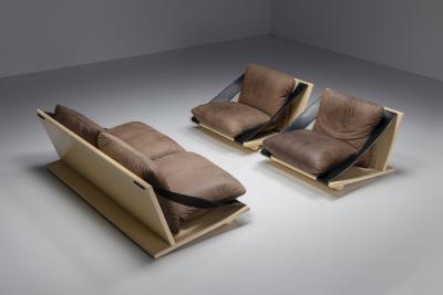 Two Seater Sofa Lacquer Leather 1970s