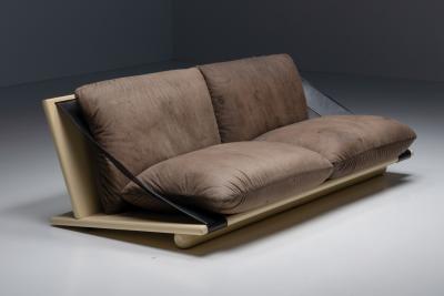 Two Seater Sofa Lacquer Leather 1970s