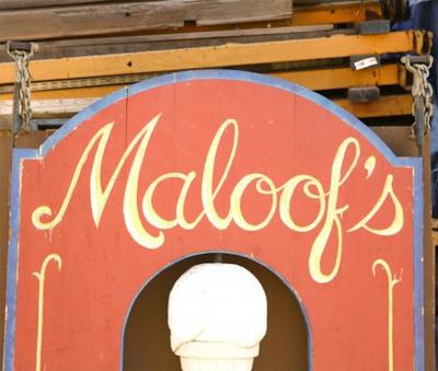 Two Sided Maloofs Ice Cream Shop Sign