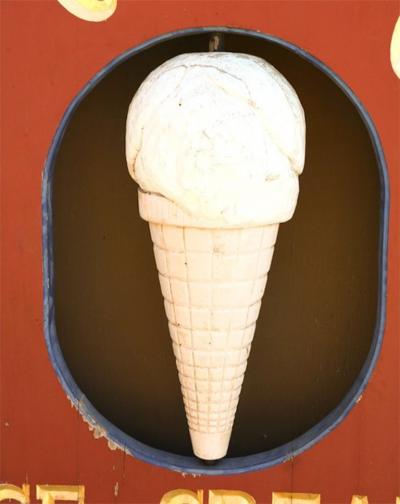 Two Sided Maloofs Ice Cream Shop Sign