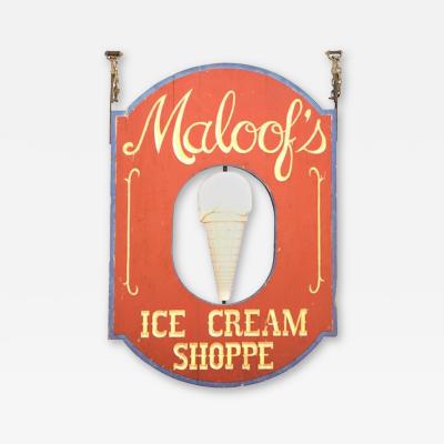 Two Sided Maloofs Ice Cream Shop Sign