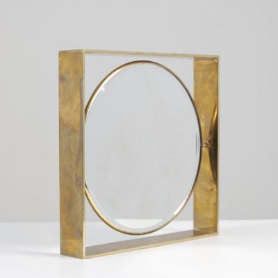 Two Sided Mid Cetury Modern Brass Mirror Finland 1950s