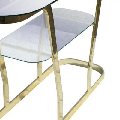 Two Tier Brass And Glass Console Sofa Table