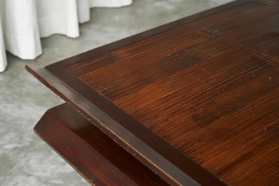 Two Tiered Pagoda Wabi Sabi Style Coffee Table in Wood and Bamboo 1970s