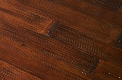 Two Tiered Pagoda Wabi Sabi Style Coffee Table in Wood and Bamboo 1970s