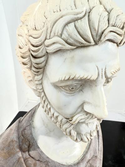 Two Tone Marble Bust of a Roman Nobleman