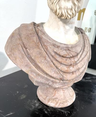 Two Tone Marble Bust of a Roman Nobleman