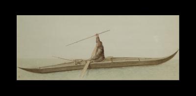 Two Watercolors of Greenland Inuit During A Missionary Tour of Copenhagen C 1724