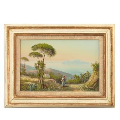 Two charming views of the Bay of Naples and Vesuvius by Maria Gianni