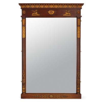 Two large English neoclassical carved wood mirrors