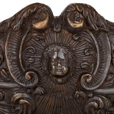 Two large Renaissance style bronzed metal centrepieces