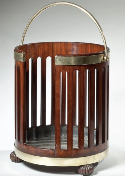 Two mahogany plate buckets