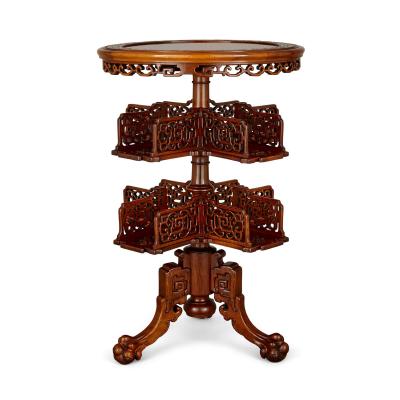 Two round inlaid hardwood Chinese tables