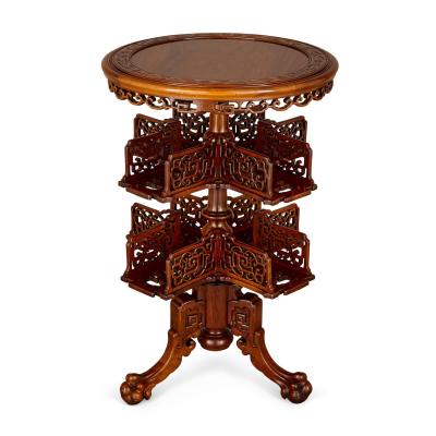 Two round inlaid hardwood Chinese tables