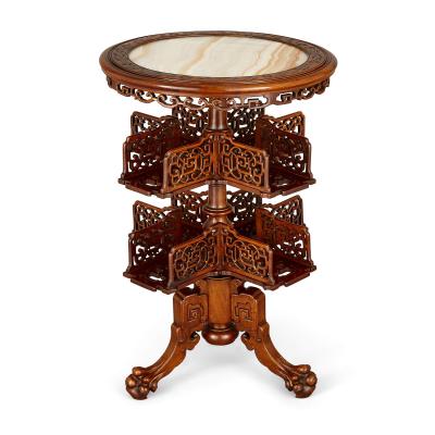 Two round inlaid hardwood Chinese tables